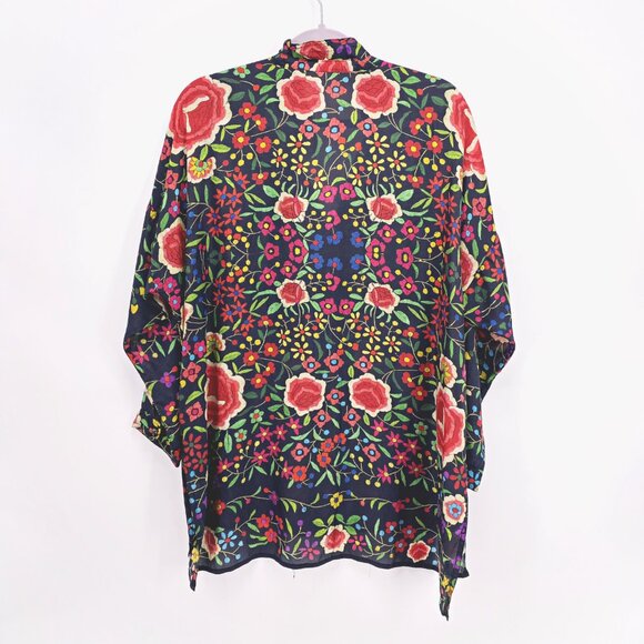 Johnny Was Emby 100% Silk Silk Floral Top - Picture 9 of 15